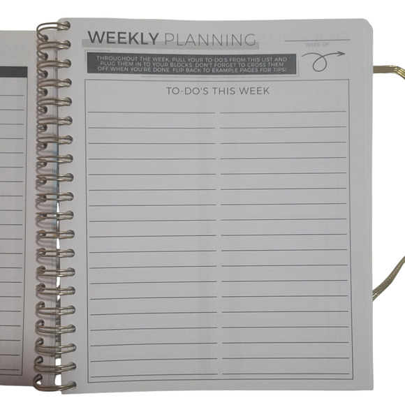 Page Co. Undated Block Schedule Planner 6‑Month Spiral Geometric Productivity - Picture 9 of 13